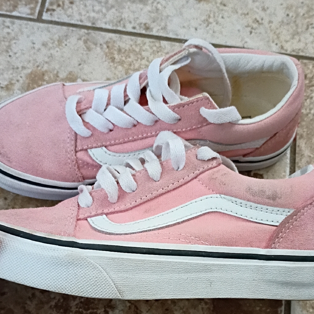 Vans Pink and White Kids Sneakers - Picture 7 of 7